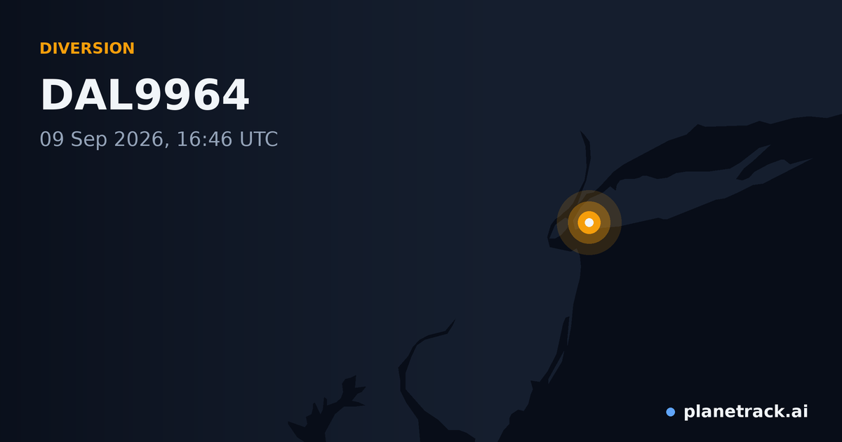 Map of where DAL9964's diversion happened