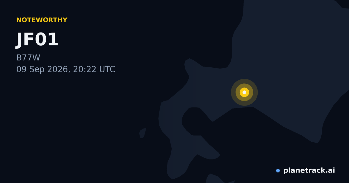Map of where JF01's special aircraft happened