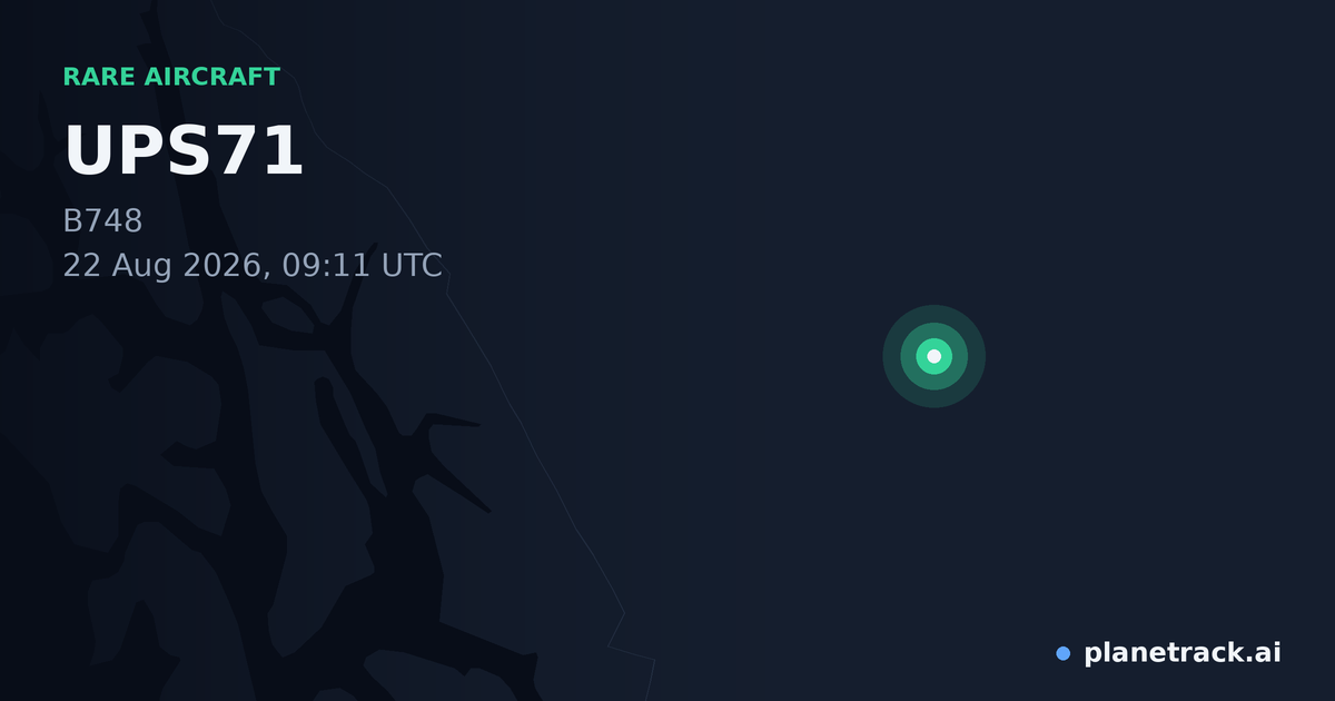 Map of where UPS71's rare aircraft happened