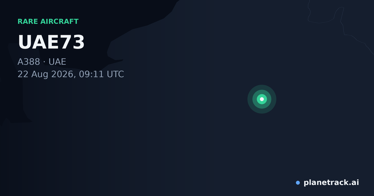 Map of where UAE73's rare aircraft happened