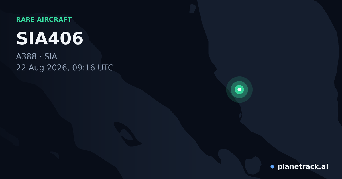 Map of where SIA406's rare aircraft happened