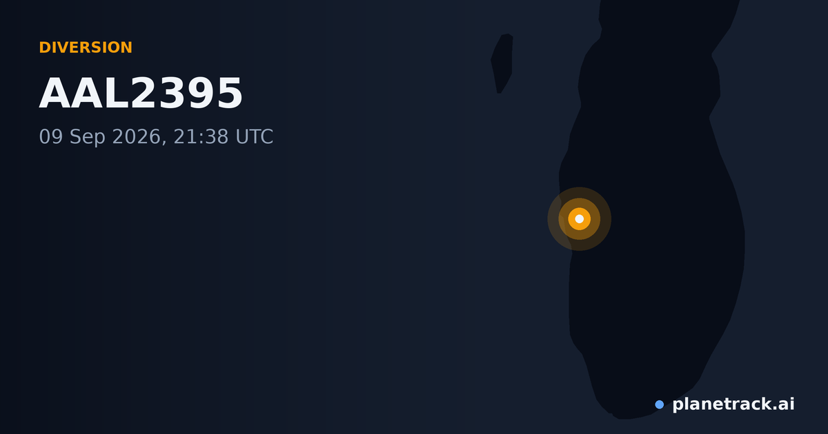 Map of where AAL2395's diversion happened