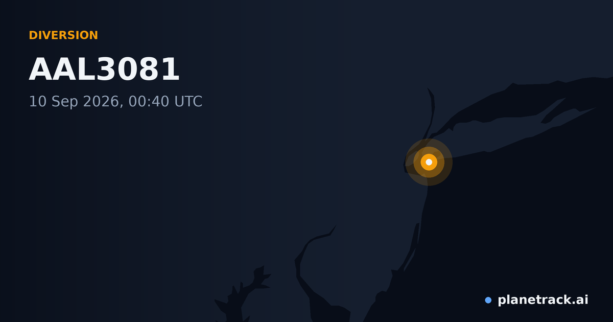 Map of where AAL3081's diversion happened