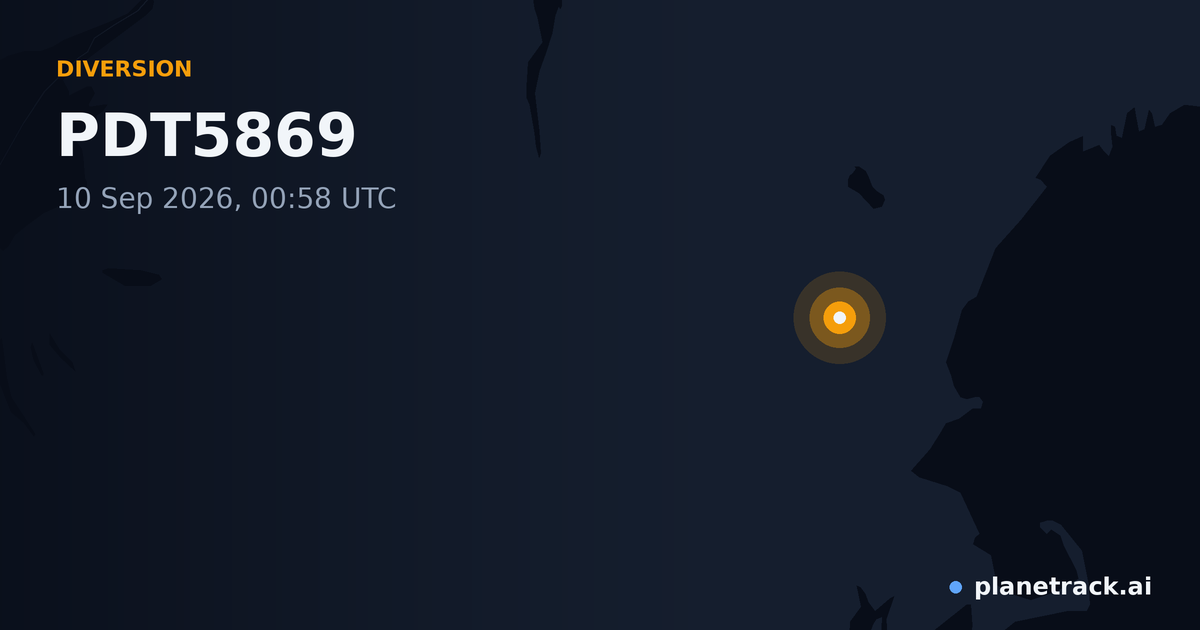 Map of where PDT5869's diversion happened