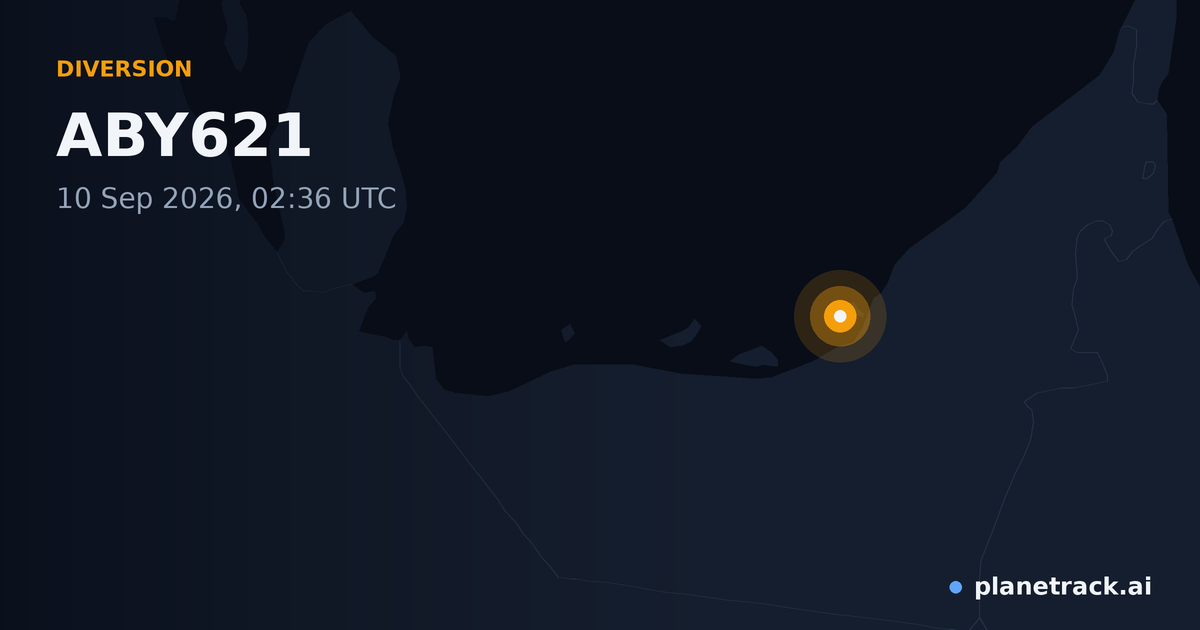 Map of where ABY621's diversion happened