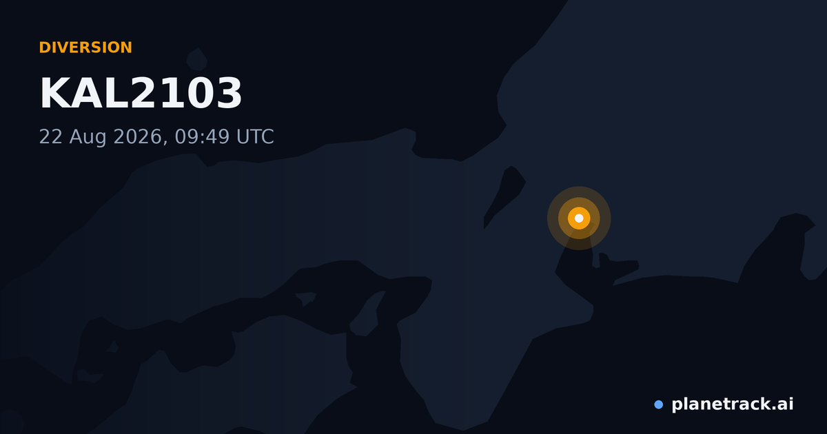 Map of where KAL2103's diversion happened
