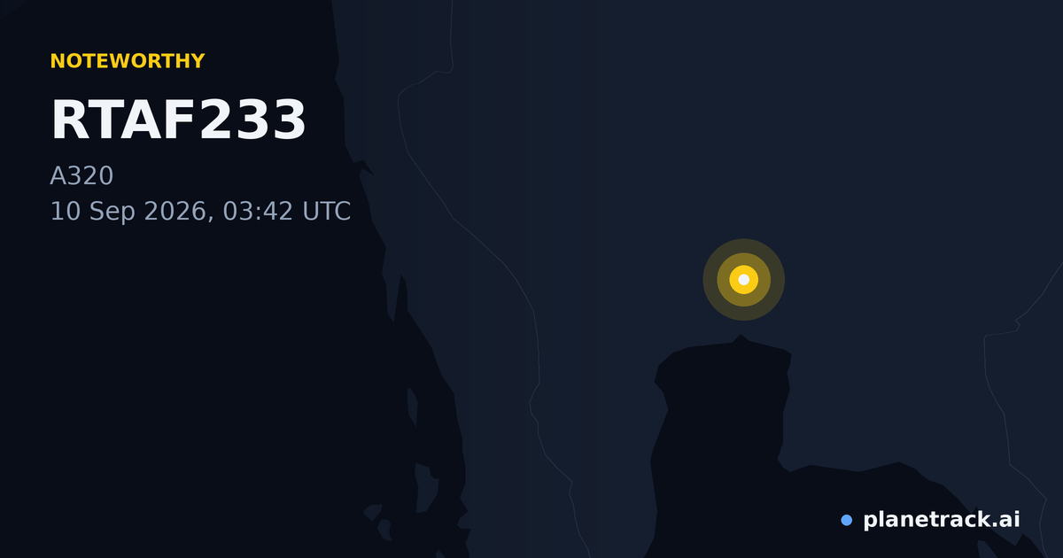 Map of where RTAF233's special aircraft happened