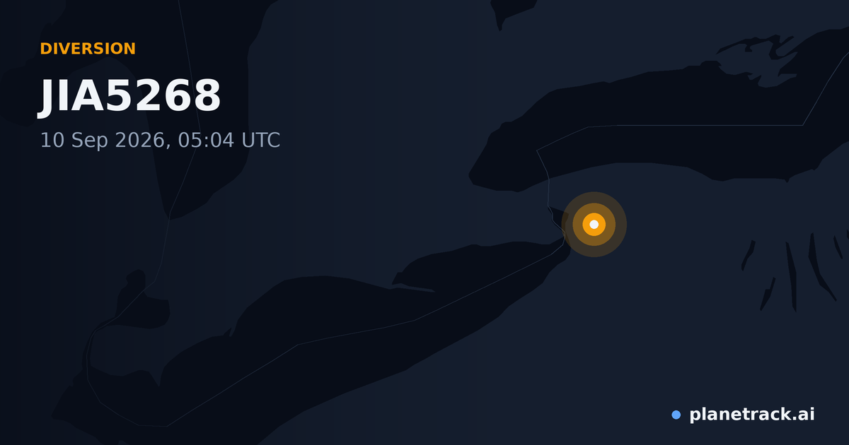 Map of where JIA5268's diversion happened