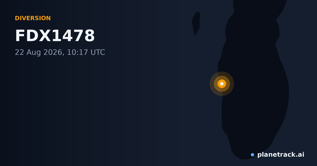 Map of where FDX1478's diversion happened