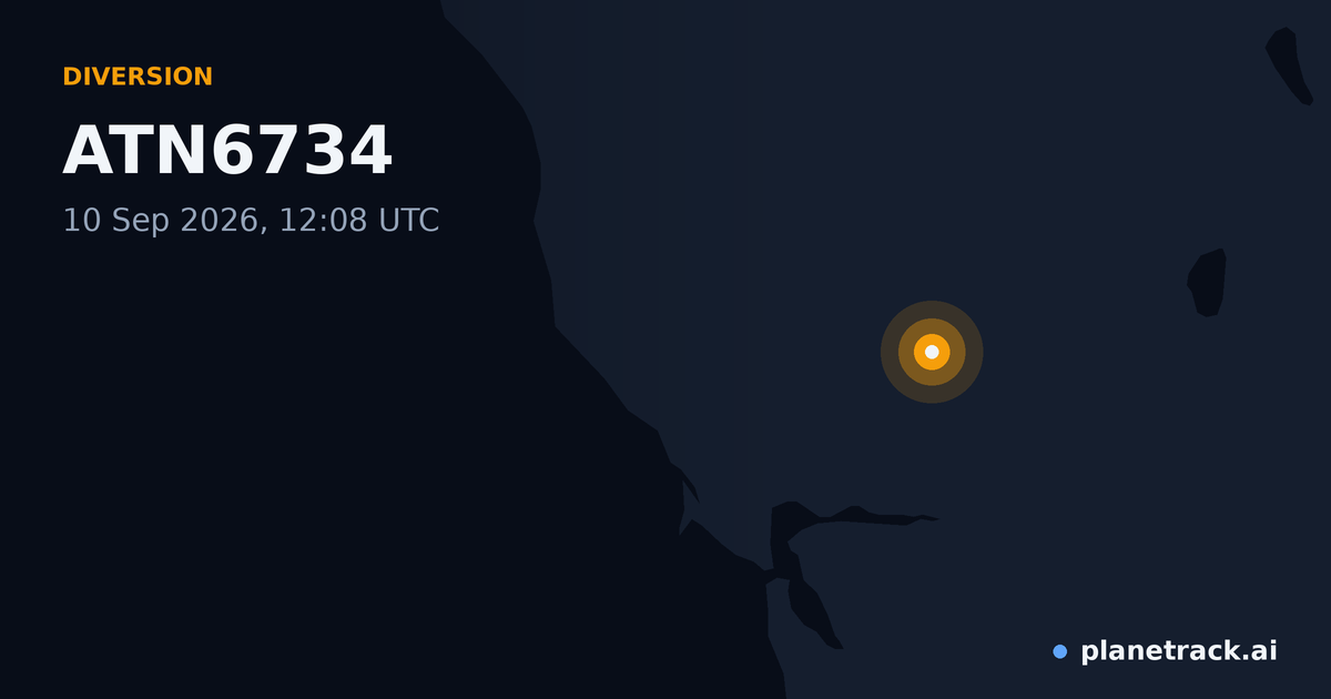 Map of where ATN6734's diversion happened