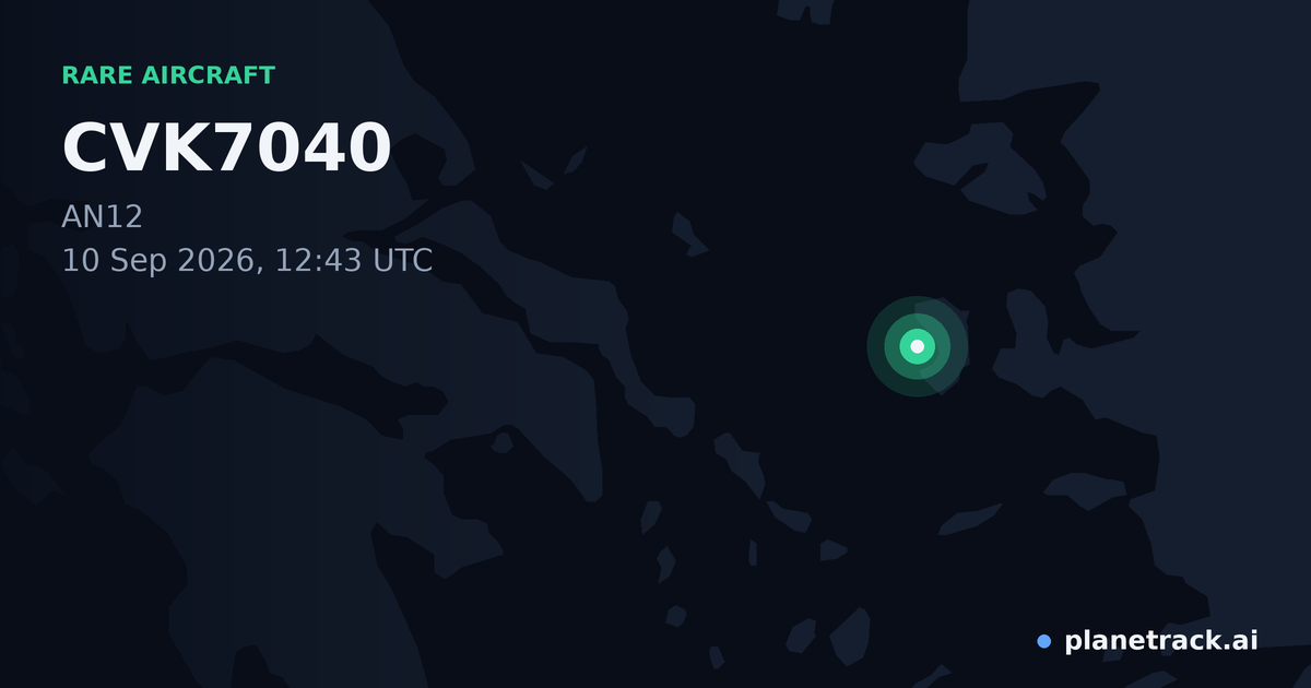 Map of where CVK7040's rare aircraft happened
