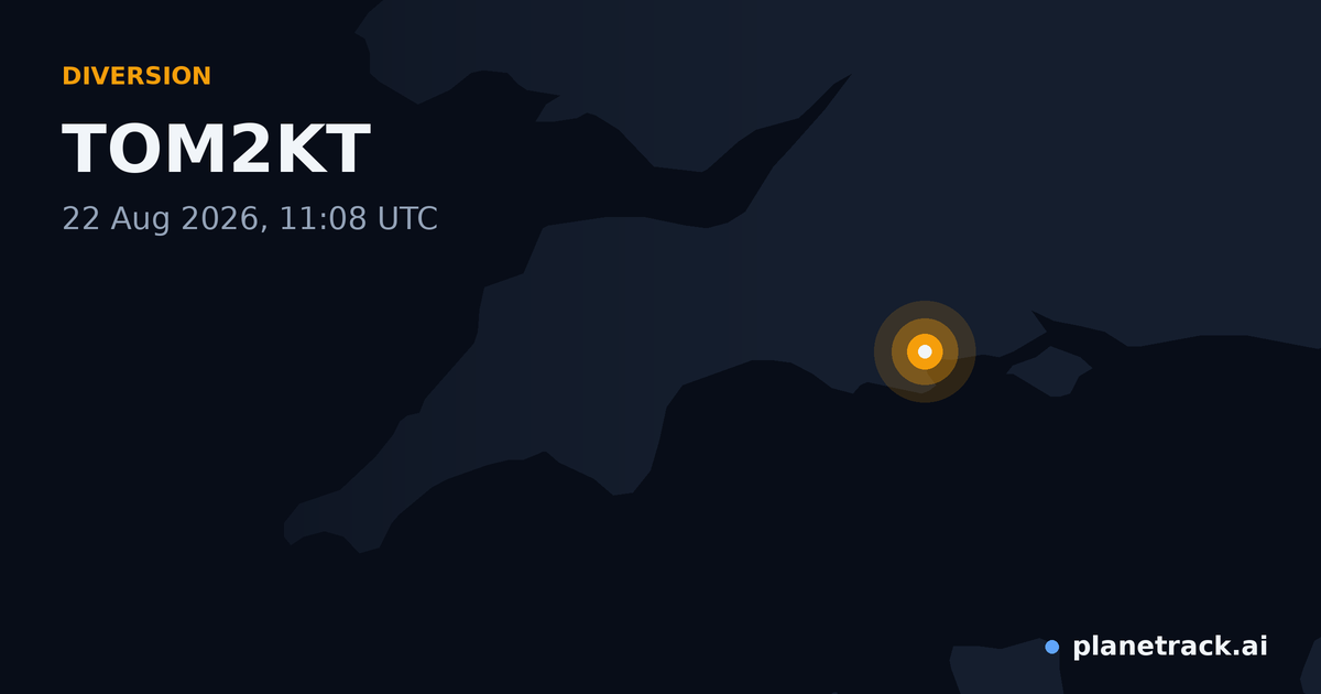 Map of where TOM2KT's diversion happened