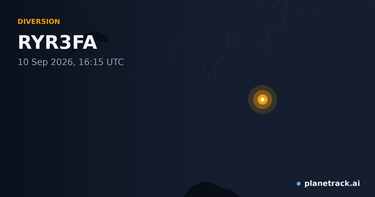 Map of where RYR3FA's diversion happened