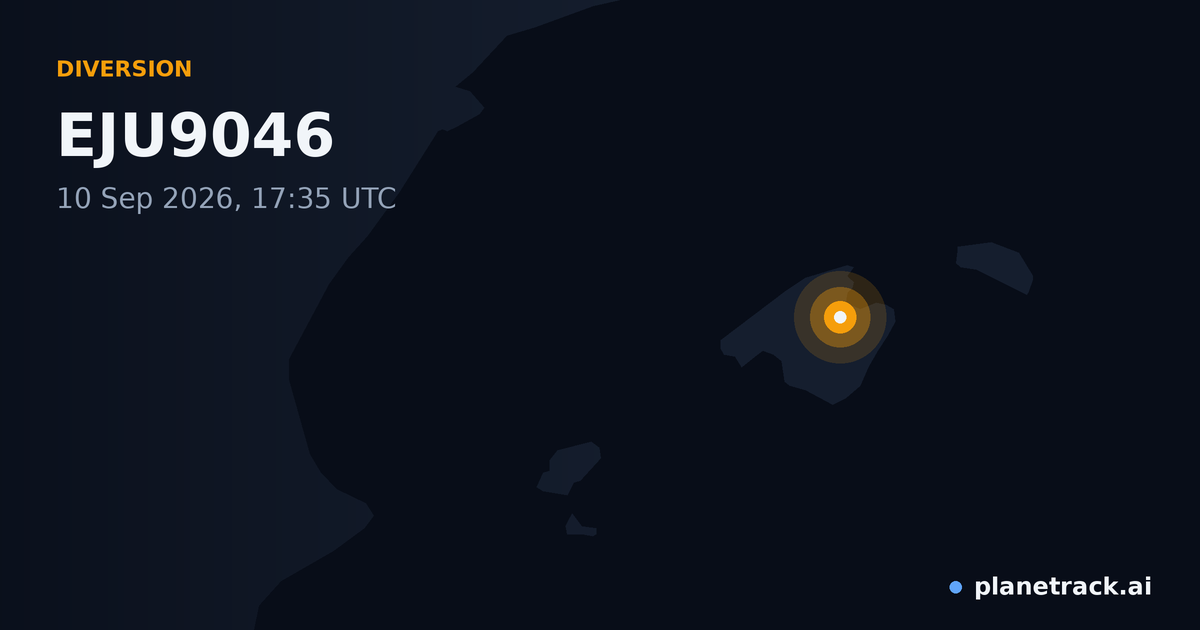 Map of where EJU9046's diversion happened