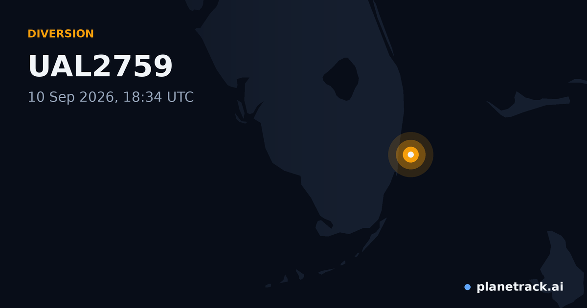 Map of where UAL2759's diversion happened