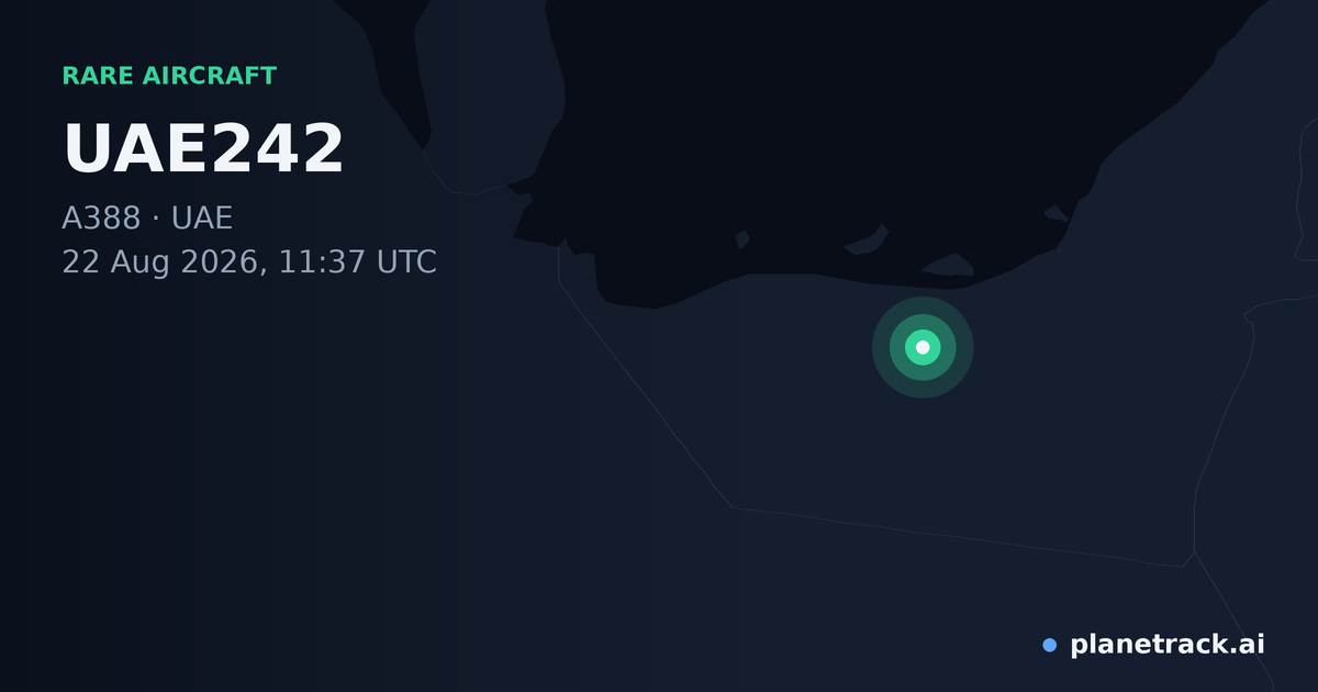 Map of where UAE242's rare aircraft happened