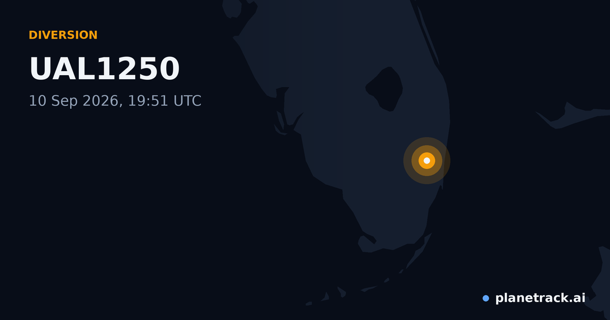 Map of where UAL1250's diversion happened