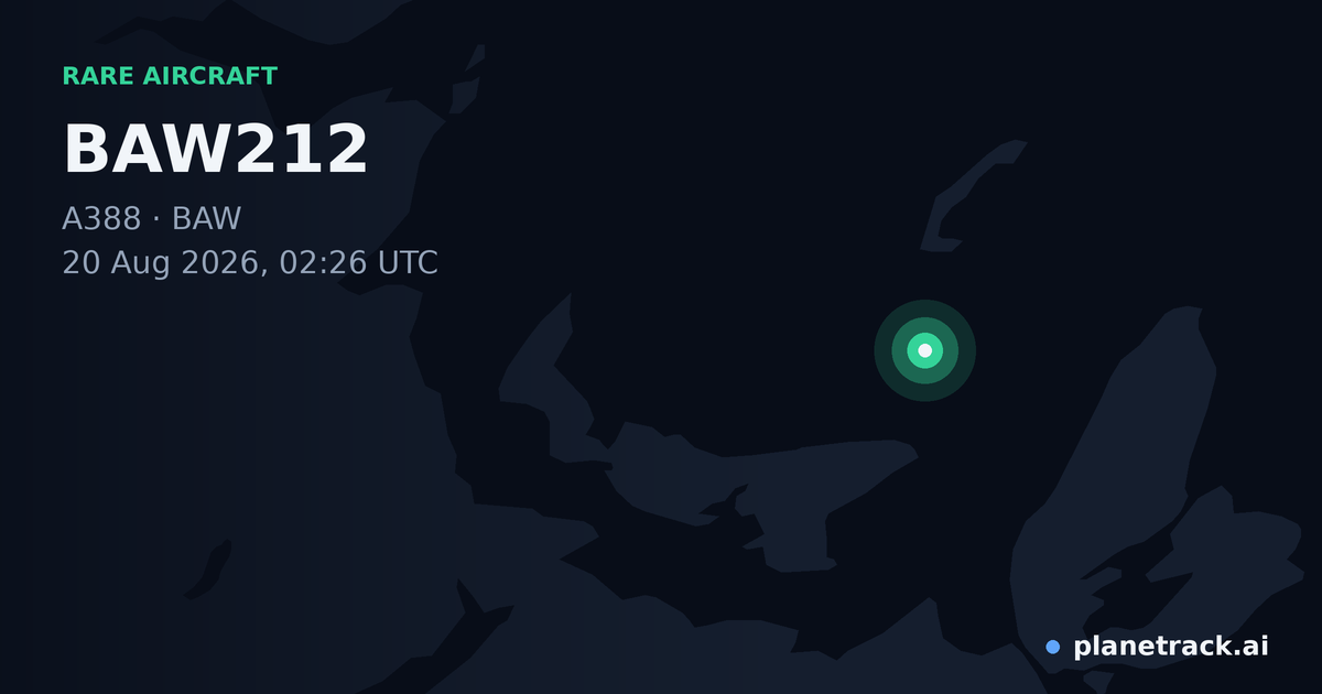 Map of where BAW212's rare aircraft happened