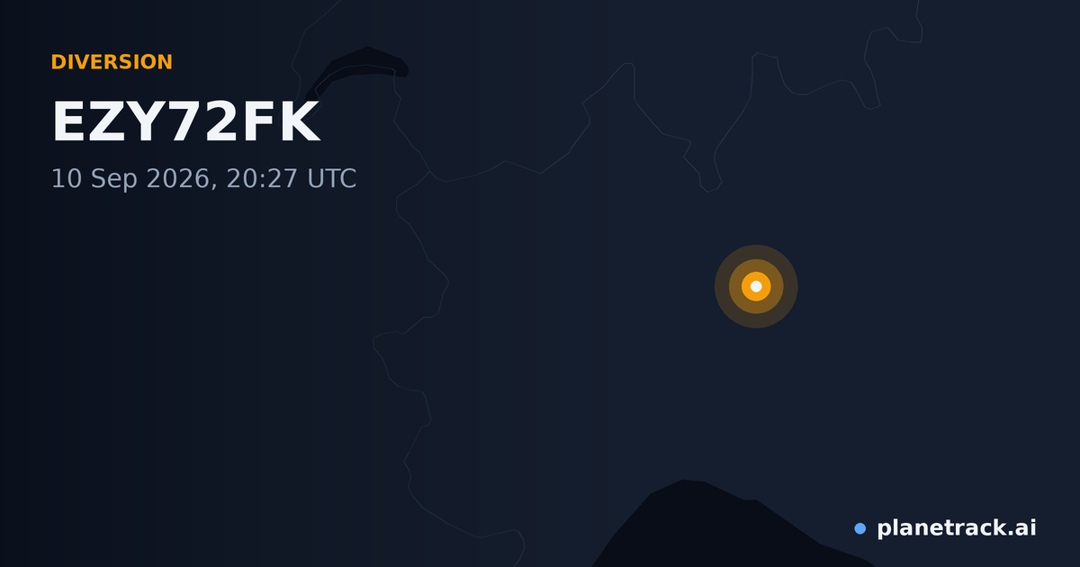 Map of where EZY72FK's diversion happened