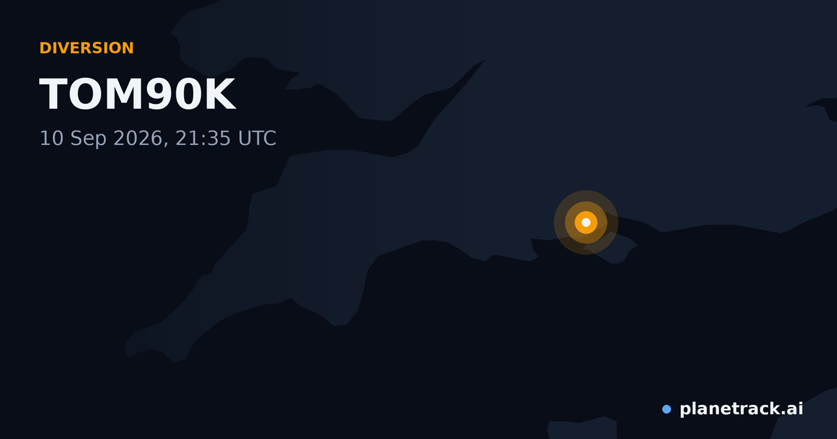 Map of where TOM90K's diversion happened