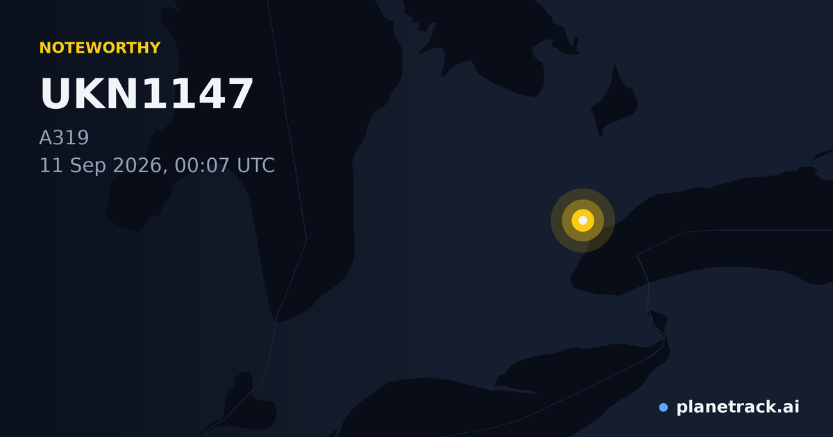 Map of where UKN1147's special aircraft happened