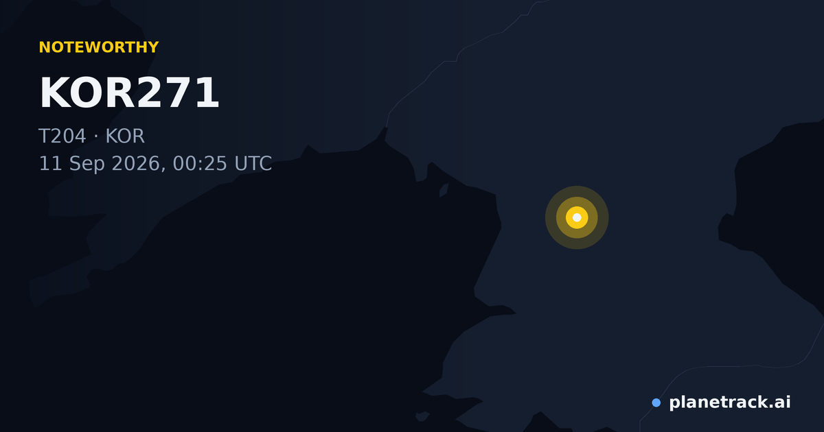 Map of where KOR271's special aircraft happened