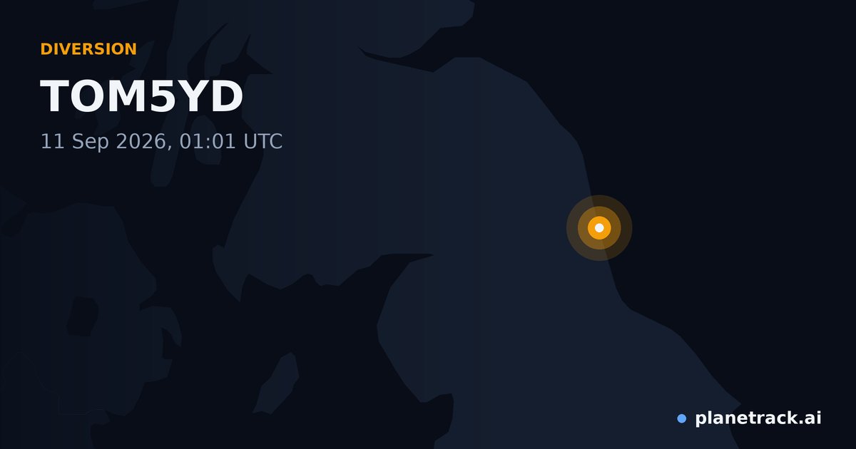 Map of where TOM5YD's diversion happened