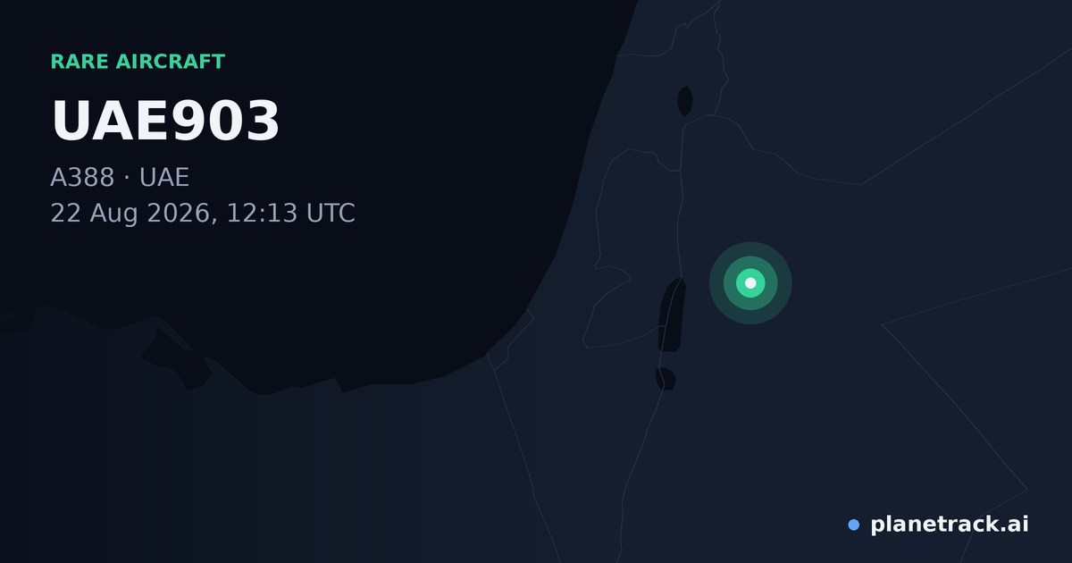 Map of where UAE903's rare aircraft happened