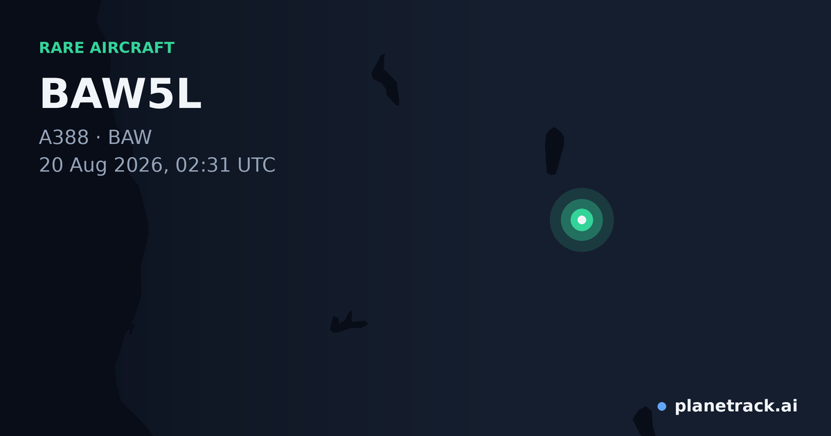 Map of where BAW5L's rare aircraft happened