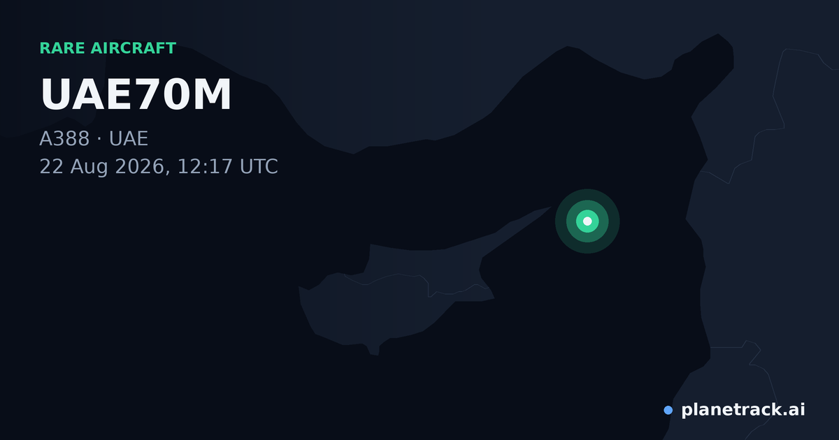 Map of where UAE70M's rare aircraft happened