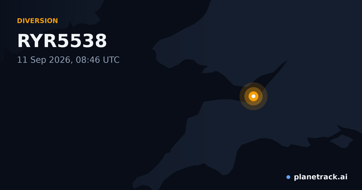 Map of where RYR5538's diversion happened