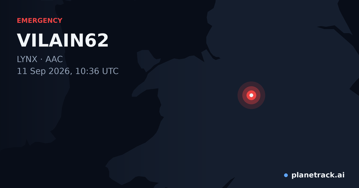 Map of where VILAIN62's emergency: squawk 7600 happened