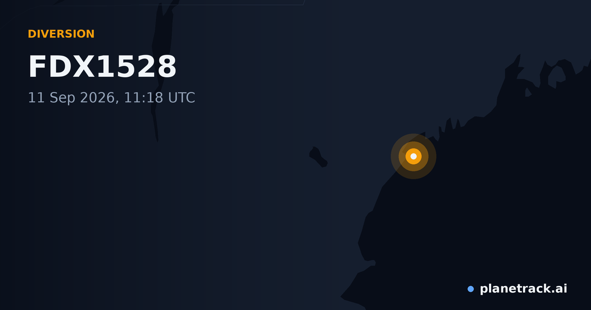 Map of where FDX1528's diversion happened