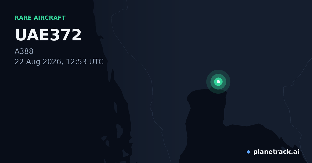 Map of where UAE372's rare aircraft happened
