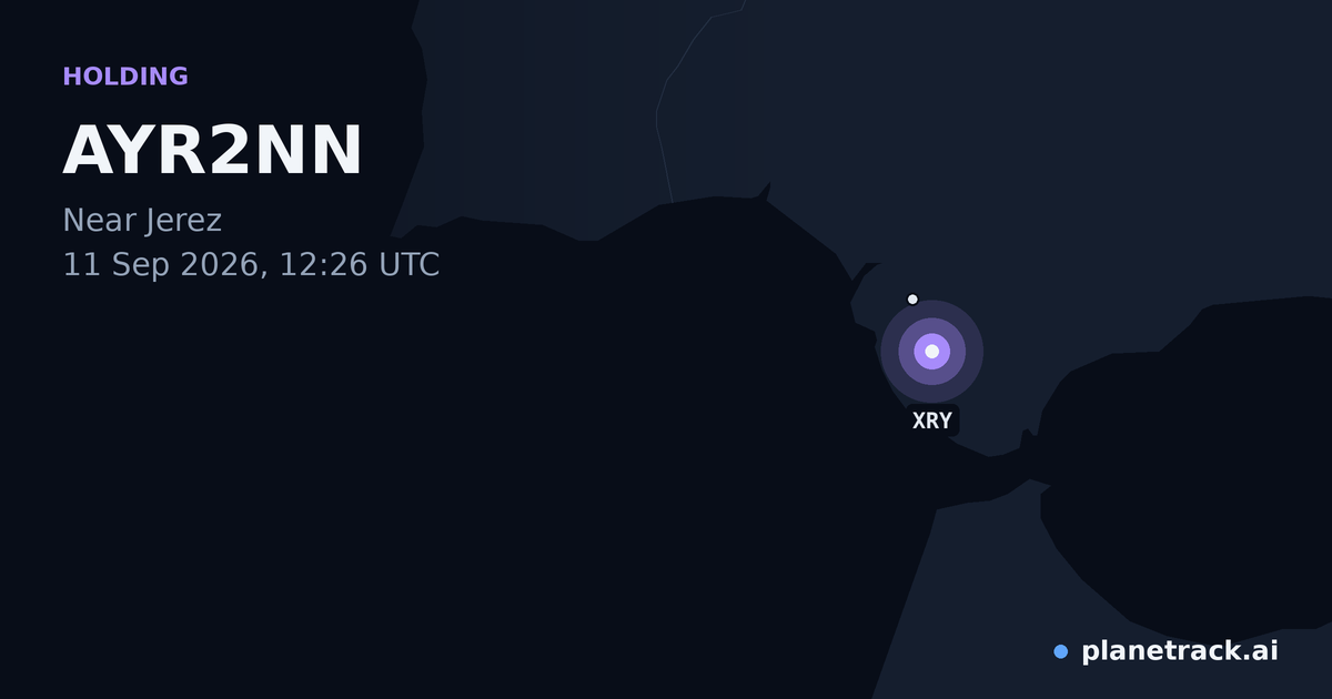 Map of where AYR2NN's holding pattern happened