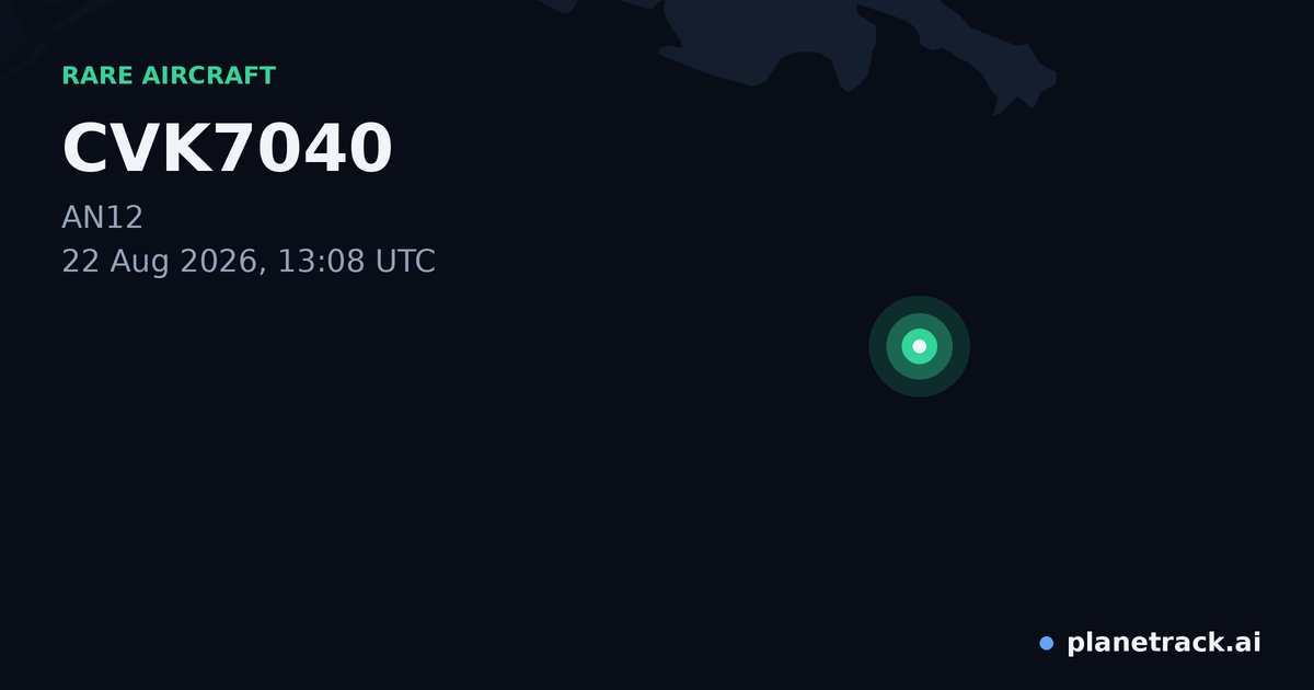 Map of where CVK7040's rare aircraft happened