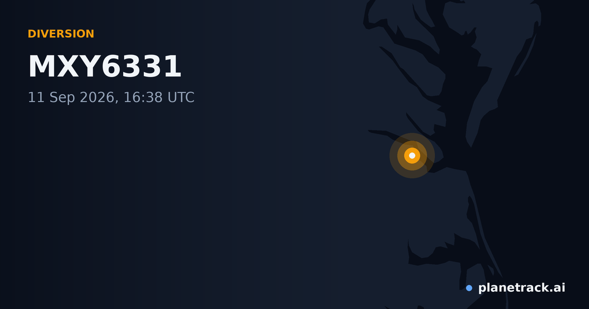 Map of where MXY6331's diversion happened