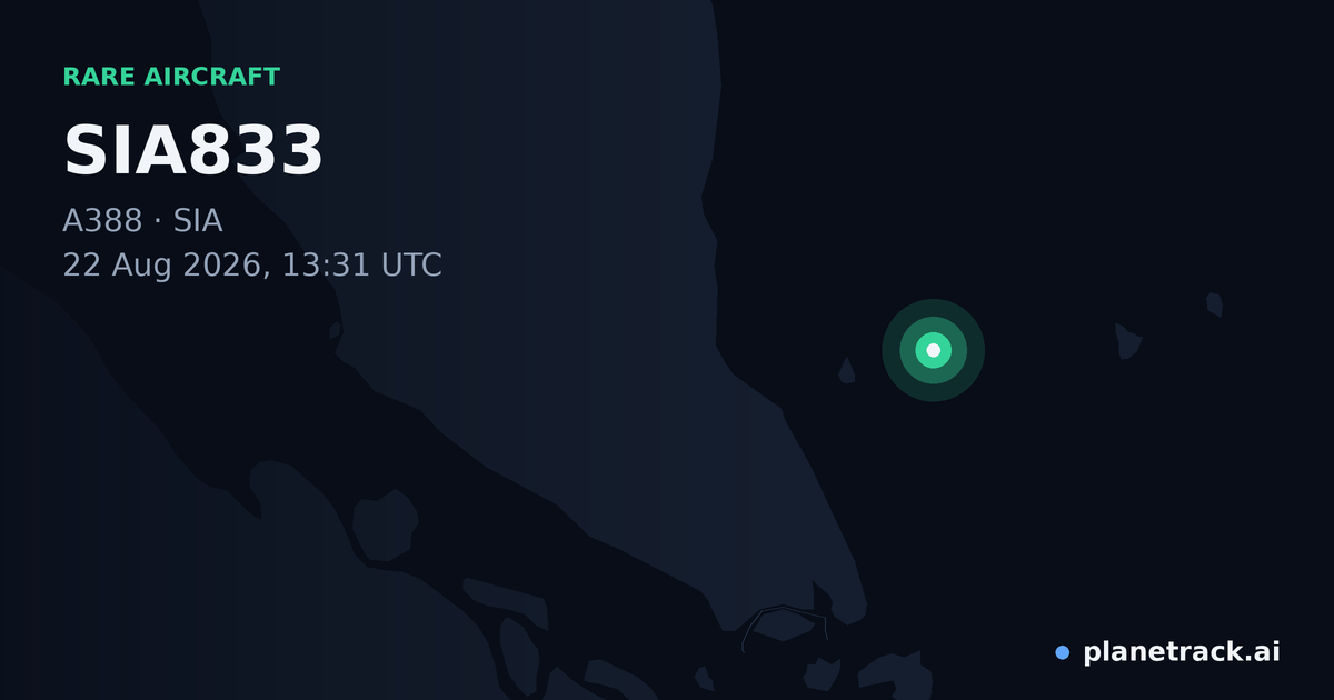 Map of where SIA833's rare aircraft happened