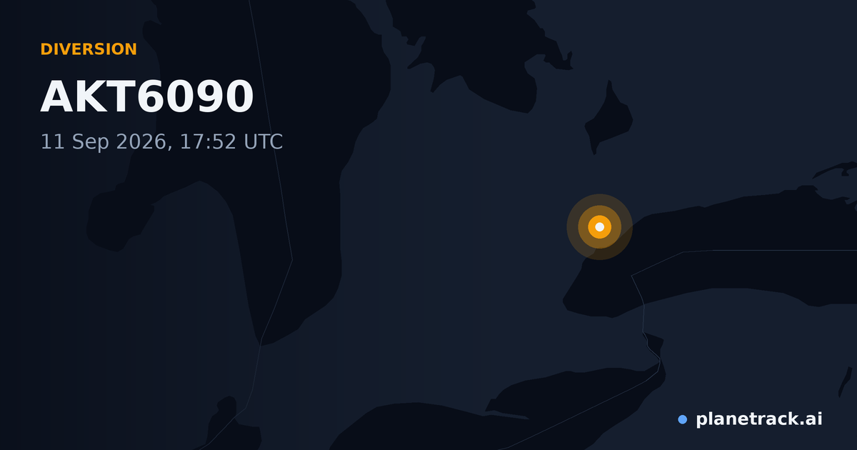 Map of where AKT6090's diversion happened