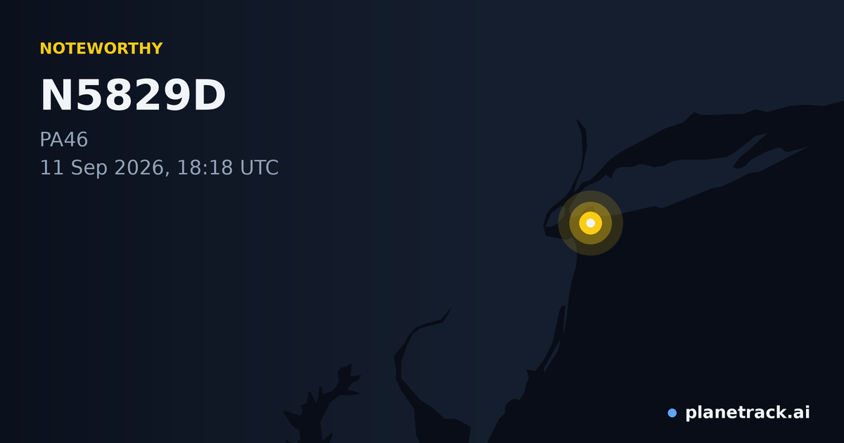 Map of where N5829D's special aircraft happened