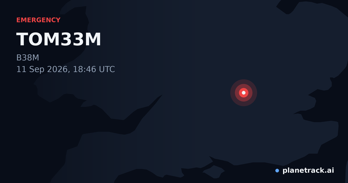 Map of where TOM33M's emergency: squawk 7700 happened
