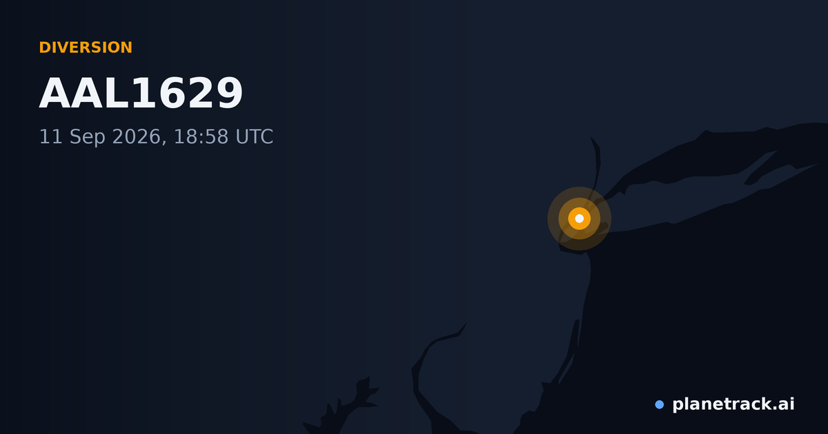 Map of where AAL1629's diversion happened