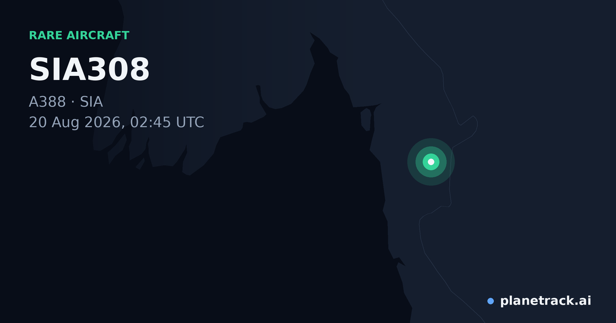 Map of where SIA308's rare aircraft happened