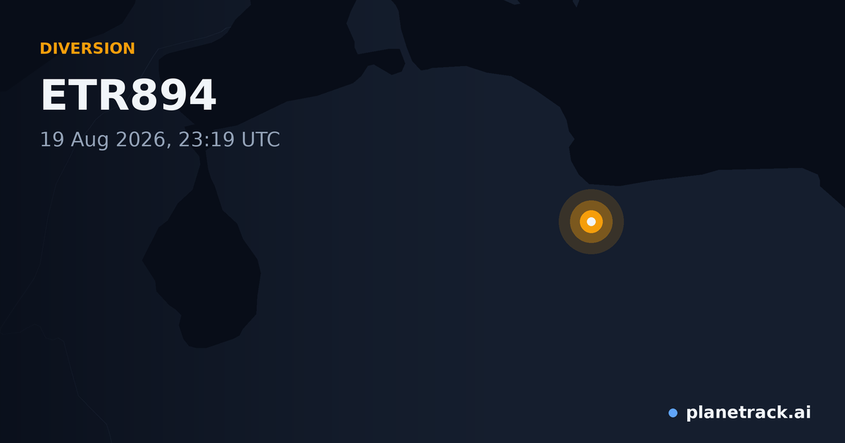 Map of where ETR894's diversion happened