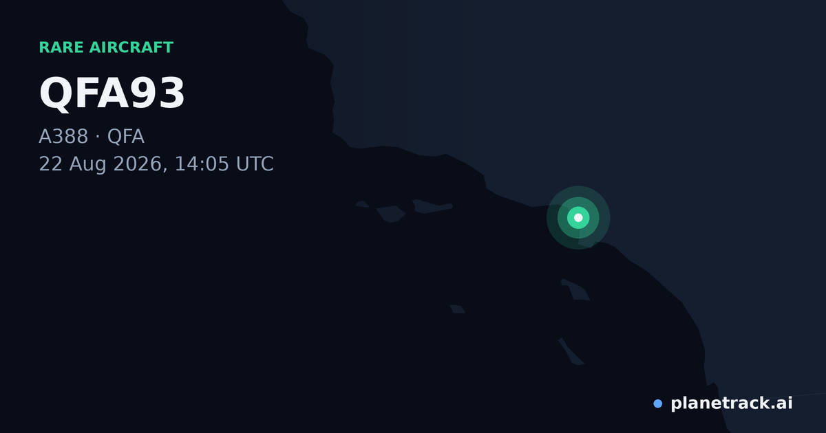 Map of where QFA93's rare aircraft happened