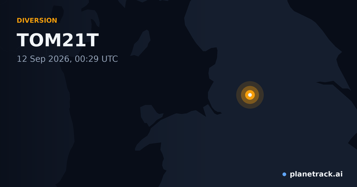 Map of where TOM21T's diversion happened