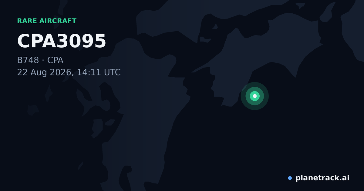 Map of where CPA3095's rare aircraft happened