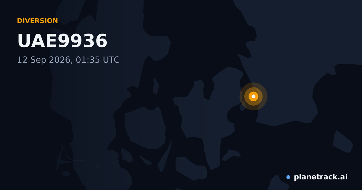 Map of where UAE9936's diversion happened