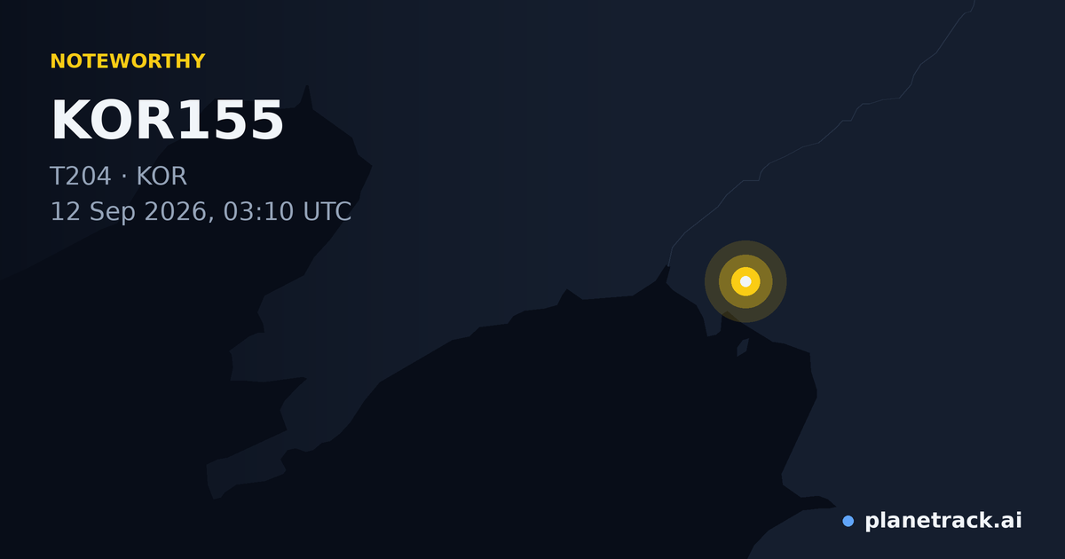 Map of where KOR155's special aircraft happened