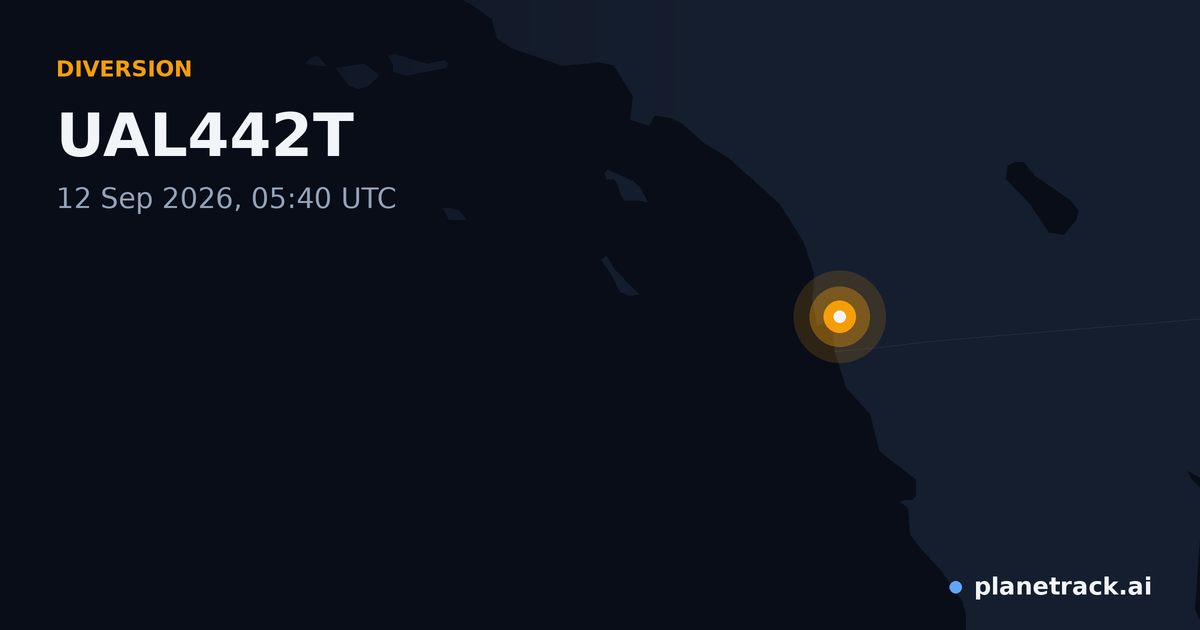 Map of where UAL442T's diversion happened